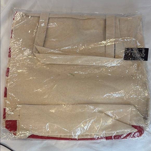 English Bulldog American Flag Carry All Bag with straps, canvas, NWT, 18”x18” - Picture 3 of 7